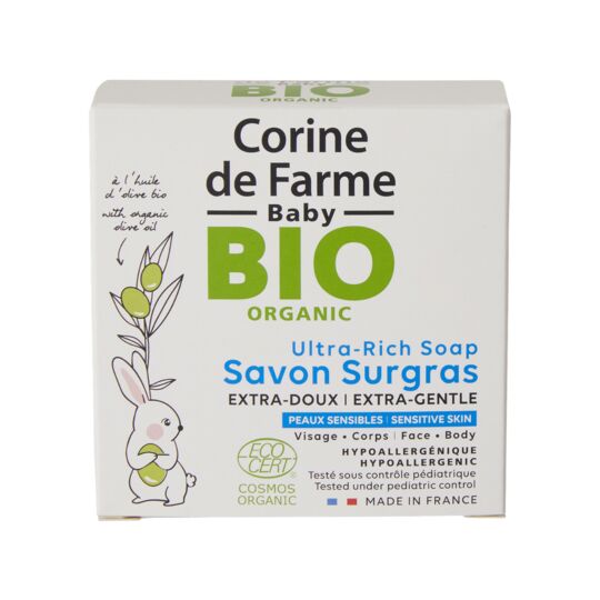 Savon solide bébé surgras extra-doux certifié Bio CORINE DE FARME