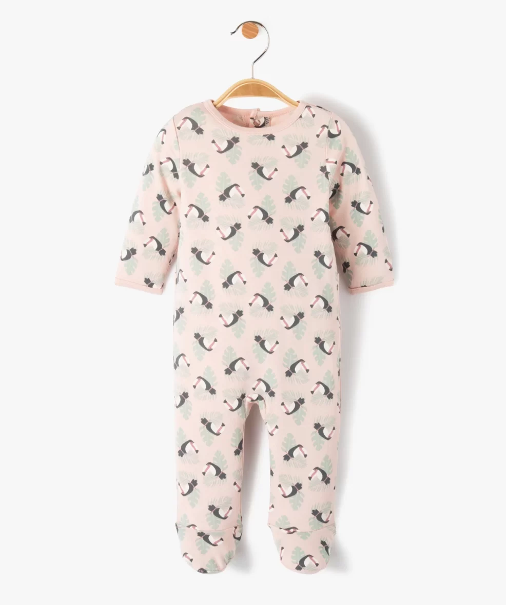 Pyjama avec motifs toucans fermeture pont dos