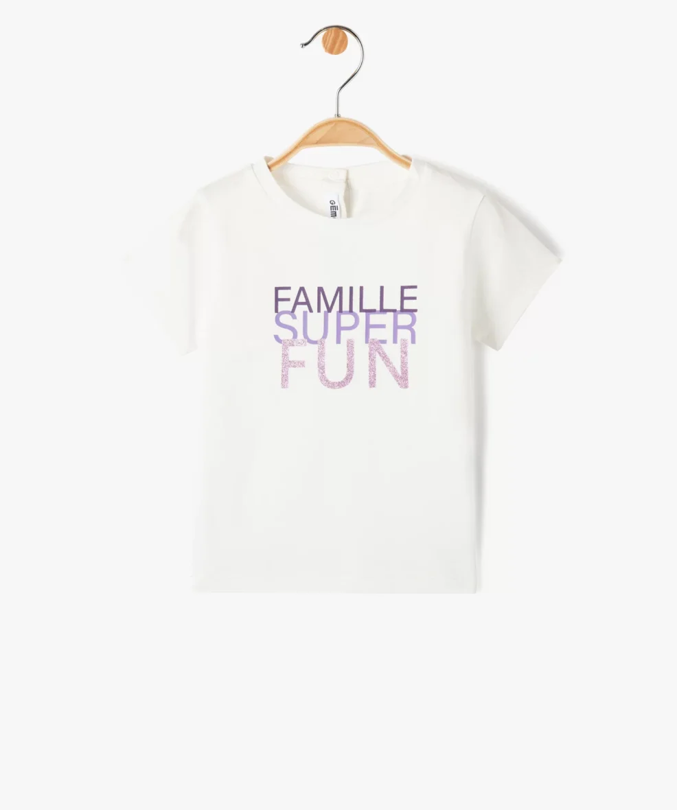 Tee-shirt bébé fille avec message spécial famille