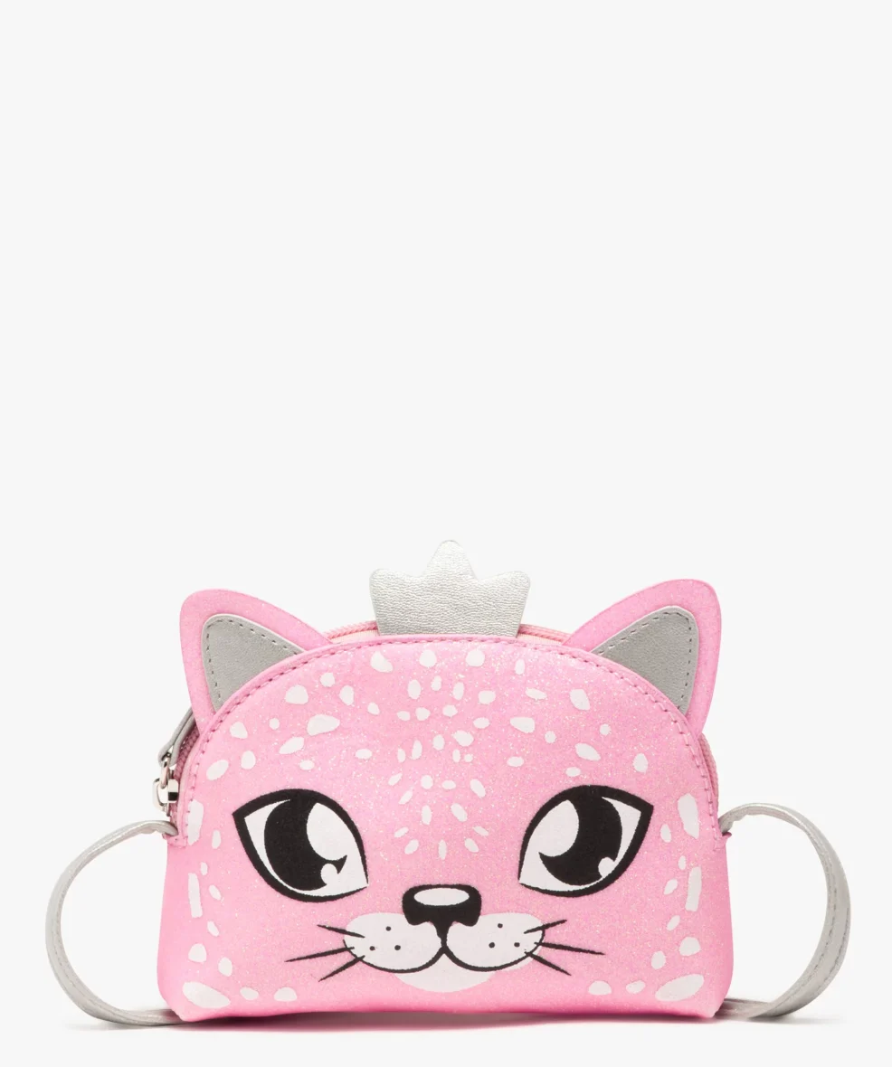 Sac bandoulière tête de chat à paillettes