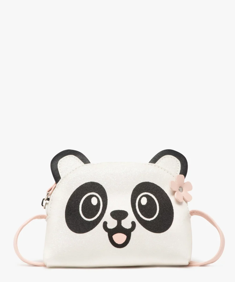 Sac bandoulière tête de panda à paillettes