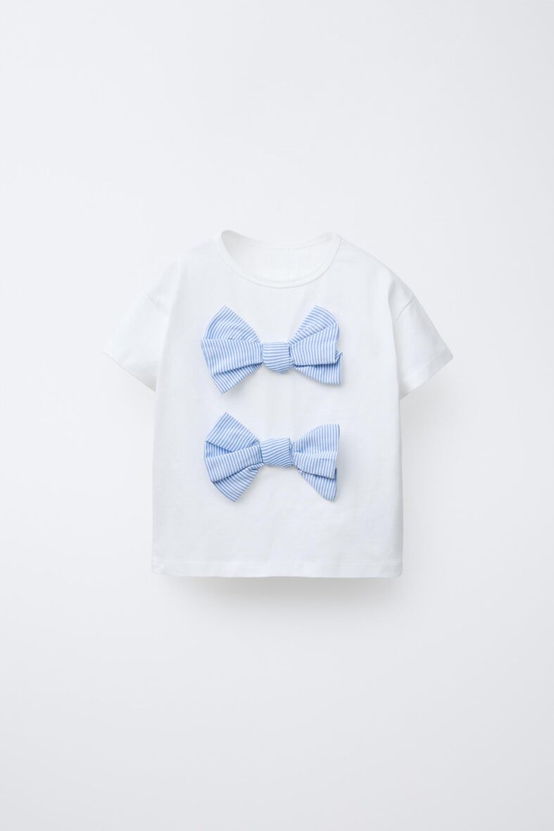 T-SHIRT AVEC APPLICATION LACET POPELINE