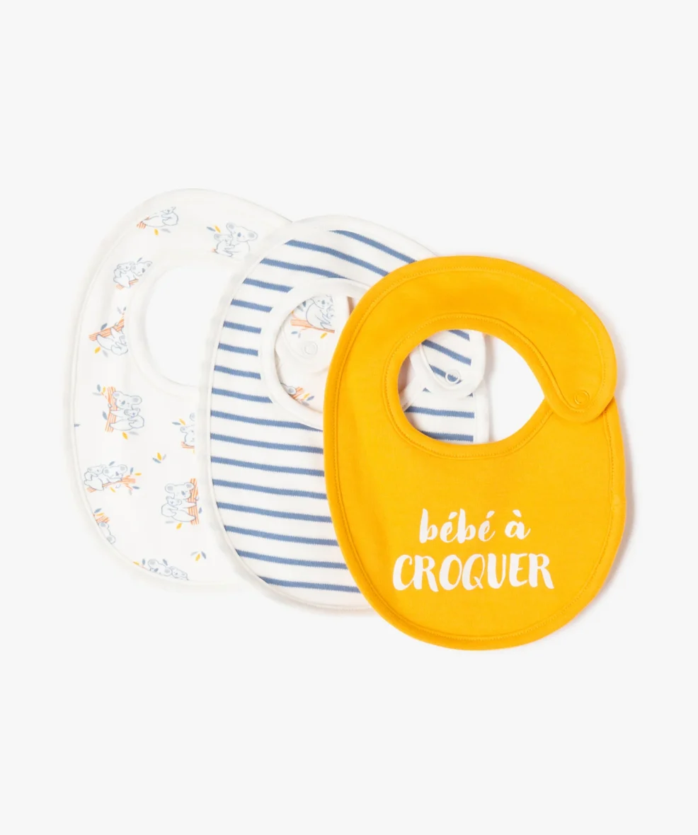 Bavoir de naissance en jersey et éponge (lot de 3)