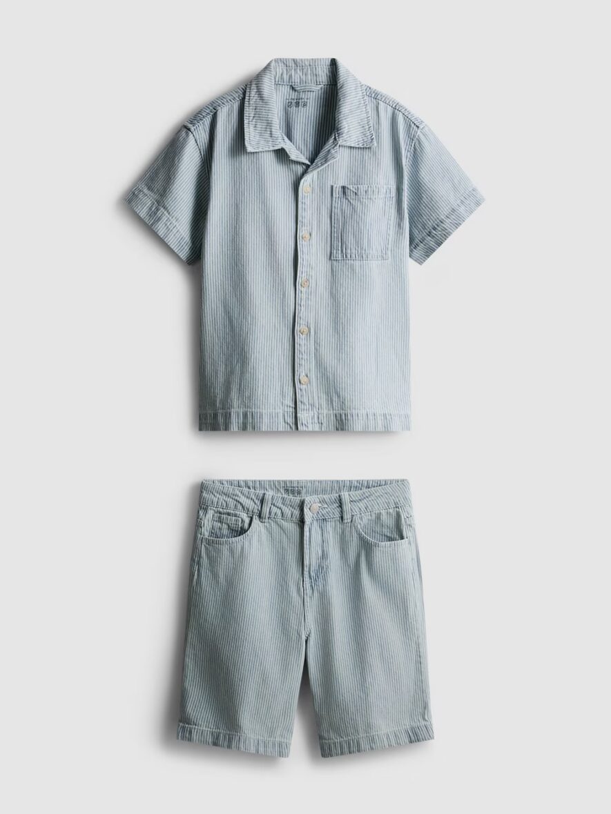 Chemise en jean rayée et short The Edit