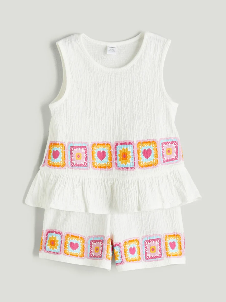 Ensemble T-shirt Et Short Fleur
