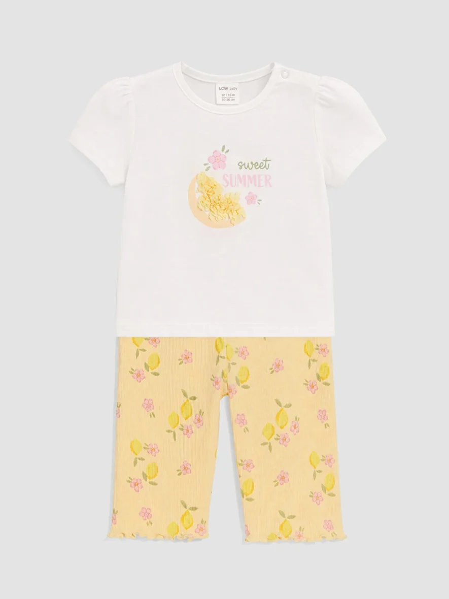 Ensemble T-shirt Et Leggings Brodés